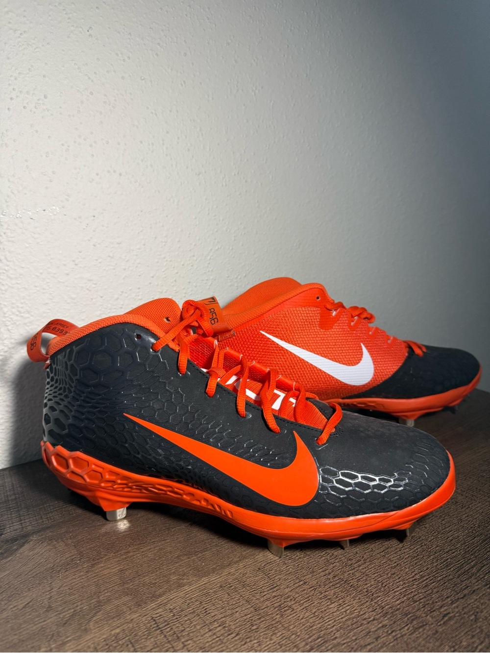 Nike Force Zoom Trout Metal Baseball Cleats Black Orange  Sz 15 AH3372-080 NEW